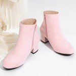 Stylish Pink Ankle Boots with Side Zippers