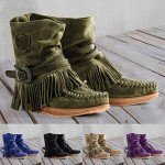 Colorful Low Heel Retro Women’s Combat Booties