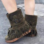 Colorful Low Heel Retro Women’s Combat Booties