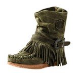 Colorful Low Heel Retro Women’s Combat Booties
