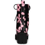 Colorful Women's Lace Up Chunky Heel Combat Boots