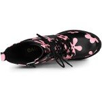 Colorful Women's Lace Up Chunky Heel Combat Boots