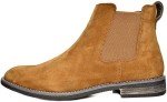 Bruno Marc Camel Suede Leather Chelsea Boots