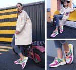 Colorful Leopard Print Platform Sneakers for Women