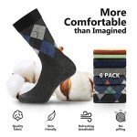Fandecie Men's Funky Colorful Crew Socks - 6 Pairs