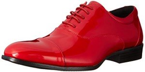 Red Patent Gala Tuxedo Oxford Shoes for Men
