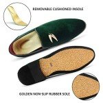 Men's Metallic Velvet Green Loafer Slip-ons - Size 11.5