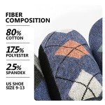 Fandecie Men's Funky Colorful Crew Socks - 6 Pairs