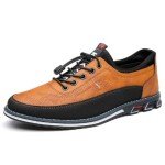 Men's Orange Leather Business Casual Oxford Shoes