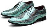 Men's Glittery Green Loafers for Dressy Occasions