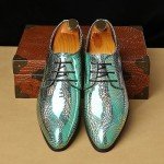 Men's Glittery Green Loafers for Dressy Occasions