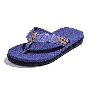 Colorful Beach Flip-Flops for Men - Blue Size 11