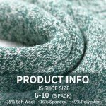Cozy Women’s Wool Cabin Socks - 5 Pairs