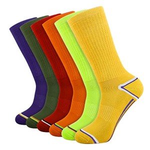 Men’s 6 Pack Colorful Athletic Crew Socks