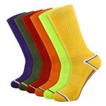 Men’s 6 Pack Colorful Athletic Crew Socks