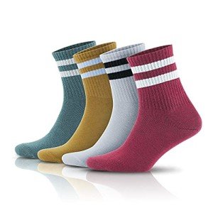 Colorful Retro Striped Socks – 4 Pairs, Unisex