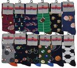 Men's Colorful Dress Socks - 12 Pairs Fun Designs
