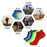 Colorful Low-Cut Padded Men's Sports Socks - 6 Pack