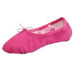 Hot Pink Canvas Ballet Slippers for Women