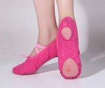 Hot Pink Canvas Ballet Slippers for Women