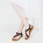 Colorful Bohemian Flat Sandals with Ankle Strap