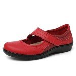 Colorful Women's Red Mary Jane Casual Flats