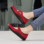Colorful Women's Red Mary Jane Casual Flats