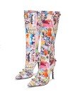 Colorful Cape Robbin Knee High Tassel Boots
