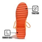 Neon Orange Chunky Platform Combat Boots for Women