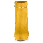 Yellow Ankle Boots with Slip-On Zip for Women