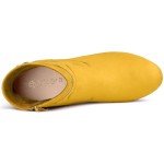 Yellow Ankle Boots with Slip-On Zip for Women