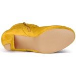 Yellow Ankle Boots with Slip-On Zip for Women