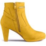 Yellow Ankle Boots with Slip-On Zip for Women