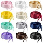 Colorful Flat Satin Ribbon Shoelaces - 12 Pairs