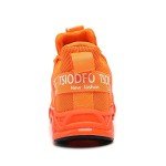 Men's Orange Mesh Athletic Sneakers for Running