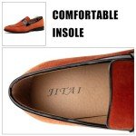 Orange Velvet Loafers for Men's Tuxedo Shoes