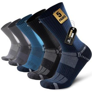 Colorful Men's Athletic Crew Socks - 5 Pairs