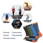 Colorful Men's Athletic Crew Socks - 6 Pack