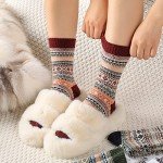Cozy Vintage Knit Wool Socks - 5 Pairs