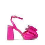 Stylish Hot Pink Bowknot Chunky Block Heels