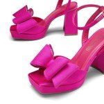 Stylish Hot Pink Bowknot Chunky Block Heels
