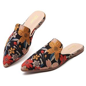 Colorful Pointed Toe Mules for Women