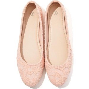 Pink Foldable Round Toe Ballet Flats for Women