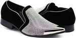 Sparkle Rhinestone Suede Loafers for Men