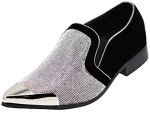 Sparkle Rhinestone Suede Loafers for Men