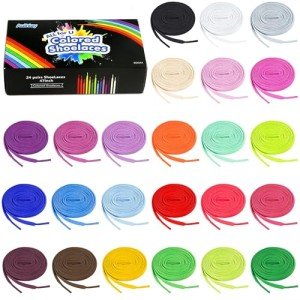 24 Pairs Colorful Flat Shoelaces for All Shoes