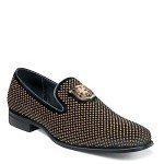 Stacy Adams Black and Gold Swagger Loafers 11 M