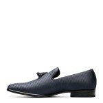 Stacy Adams Navy Tassel Slip-On Loafers for Men