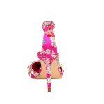 Colorful Rhinestone Floral Print Heels for Women