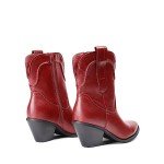 Red Cowboy Ankle Boots for Women